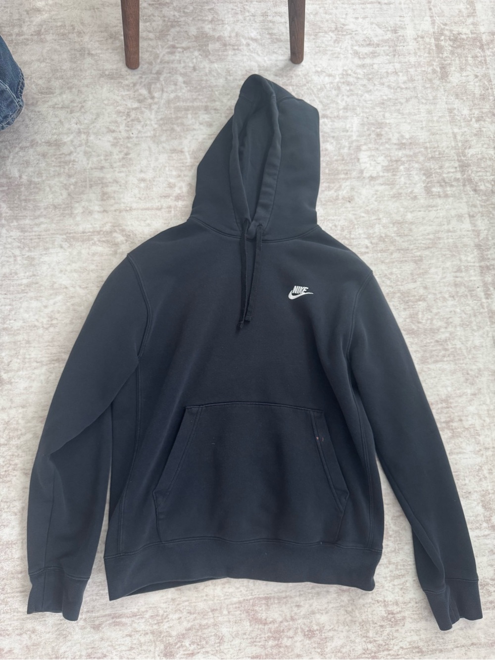 Nike Black Men's Pullover Hoodie with White Swoosh